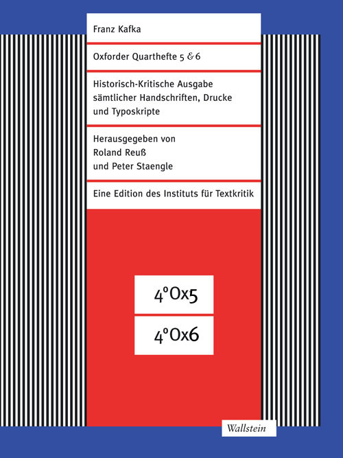 Schuber, Vorderseite: Franz Kafka, Oxforder Quarthefte 3 und 4. Hrsg. v. Roland Reuß und Peter Staengle. 2020